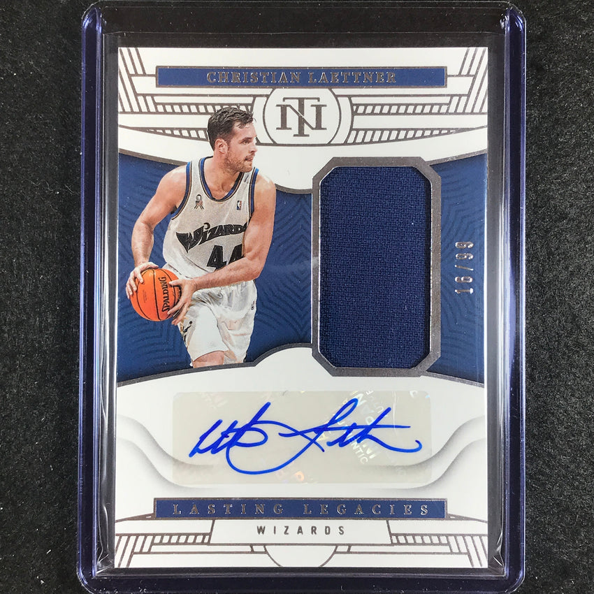 2022-23 National Treasures Christian Laettner Lasting Legacies Jersey Auto 16/99