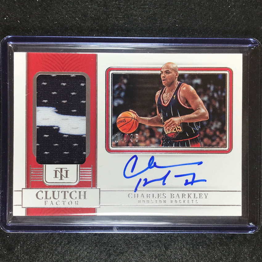 2022-23 National Treasures Charles Barkley Clutch Factor Jersey Auto 14/35