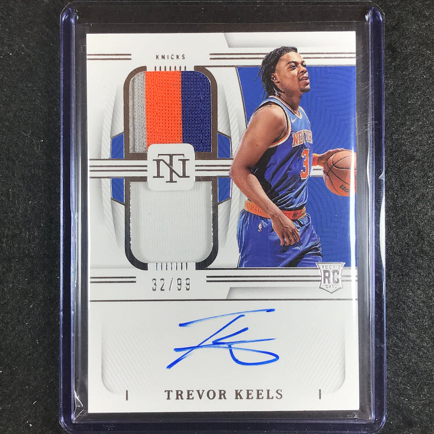 2022-23 National Treasures Trevor Keels Rookie Materials Dual Patch Auto 32/99