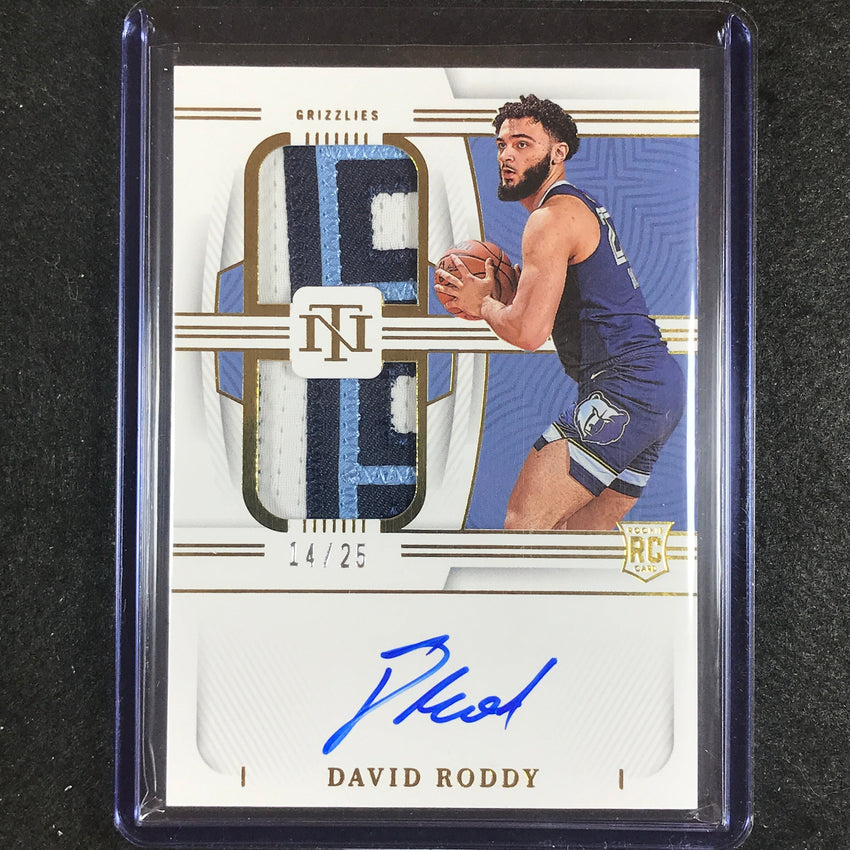 2022-23 National Treasures David Roddy Rookie Materials Dual Patch Auto 14/25