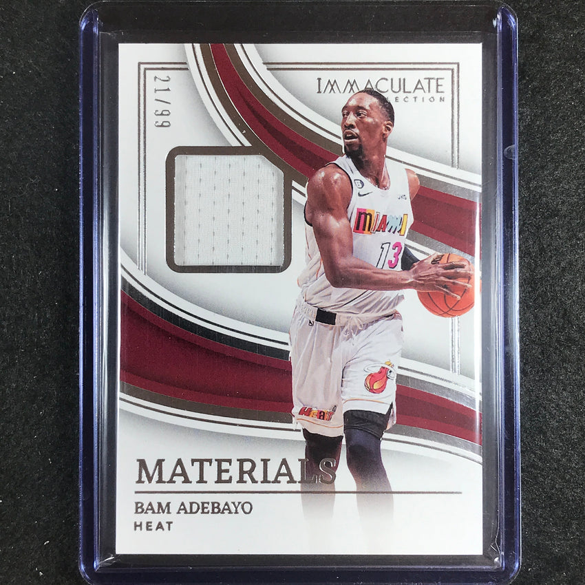 2022-23 Immaculate Bam Adebayo Materials Jersey Relic 21/99