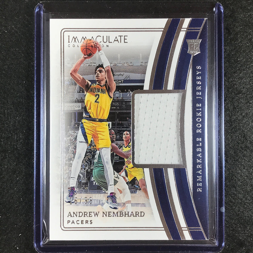2022-23 Immaculate Andrew Nembhard Remarkable Rookie Jersey Relic 16/99