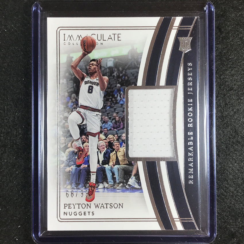 2022-23 Immaculate Peyton Watson Remarkable Rookie Jersey Relic 68/99