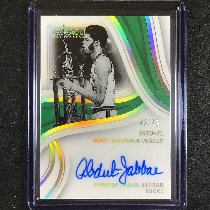 2022-23 Immaculate Kareem Abdul-jabbar Award Winners Acetate Auto 42/49