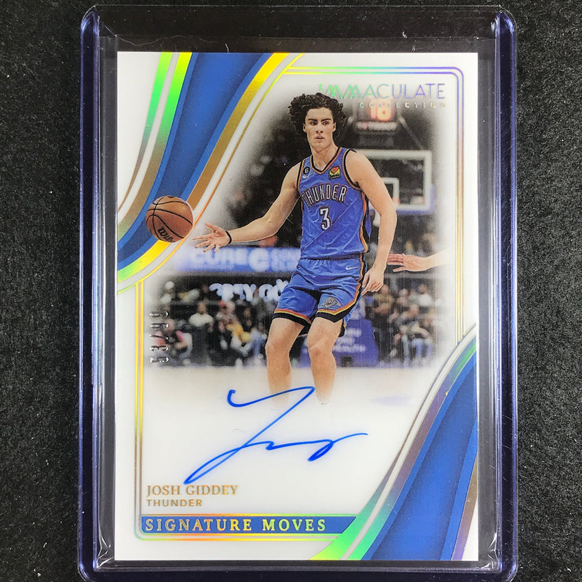 2022-23 Immaculate Josh Giddey Signature Moves Acetate Auto 53/99