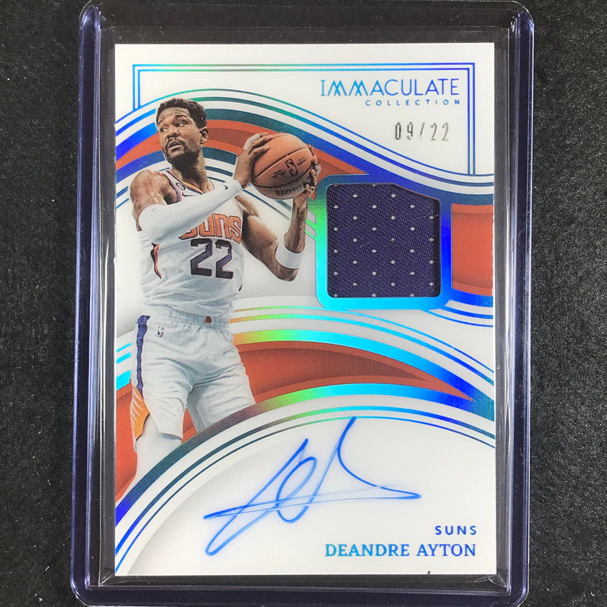 2022-23 Immaculate Deandre Ayton Immaculate Patch Auto Jersey Number 9/22