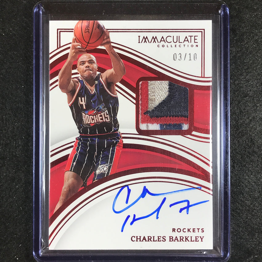 2022-23 Immaculate Charles Barkley Immaculate Patch Auto Red 3/10