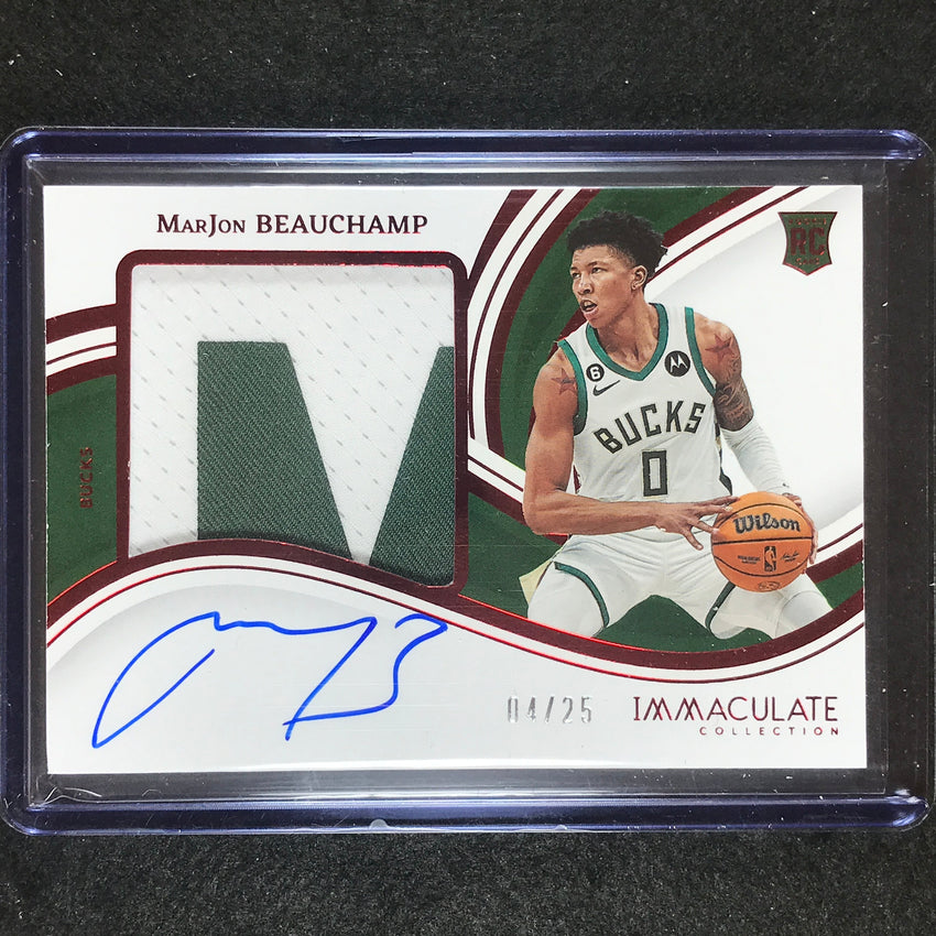 2022-23 Immaculate Marjon Beauchamp Premium Patch Rookie Auto Red 4/25