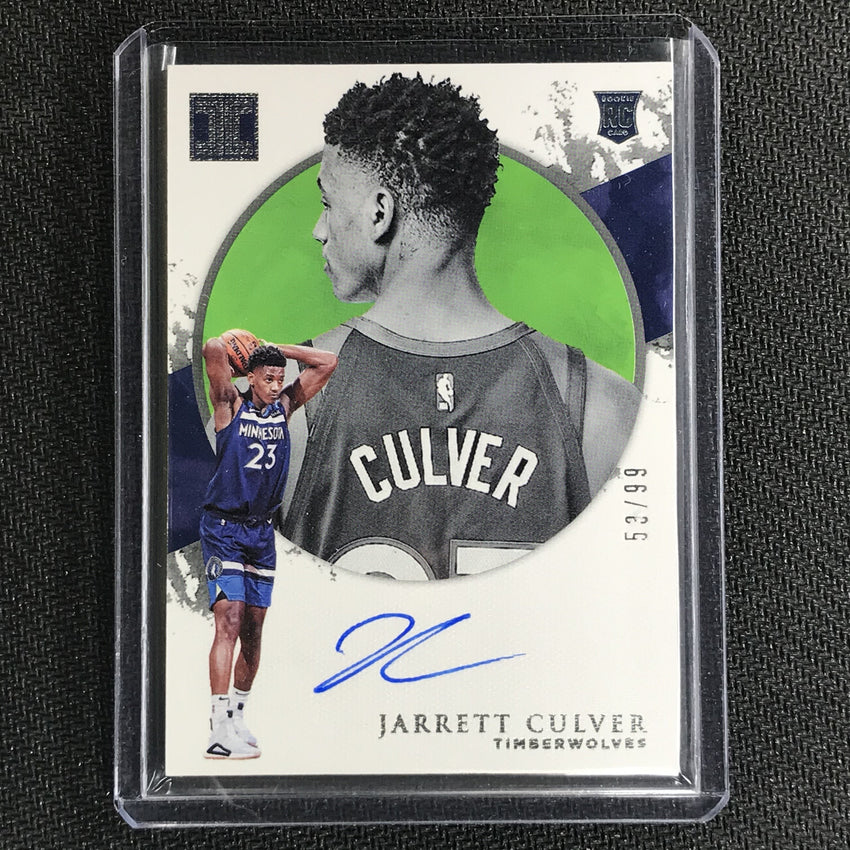2019-20 Impeccable JARRETT CULVER Rookie Auto 53/99-Cherry Collectables
