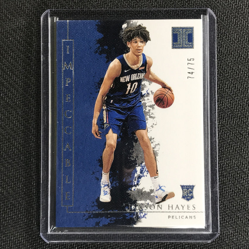 2019-20 Impeccable JAXSON HAYES Silver Base Rookie 74/75-Cherry Collectables