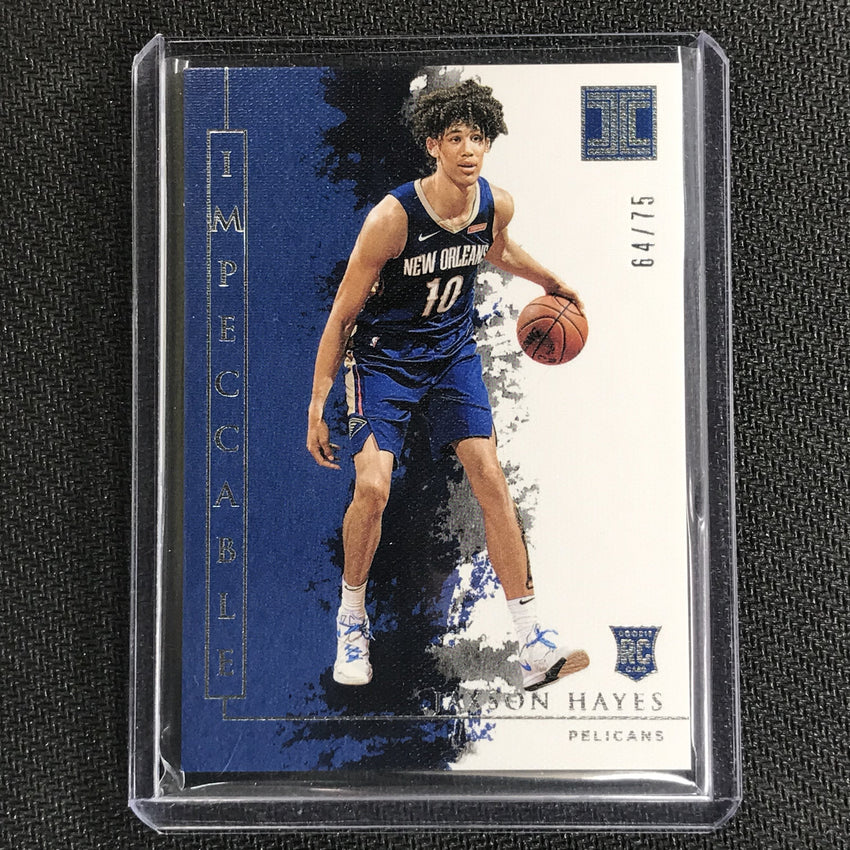 2019-20 Impeccable JAXSON HAYES Silver Base Rookie 64/75-Cherry Collectables