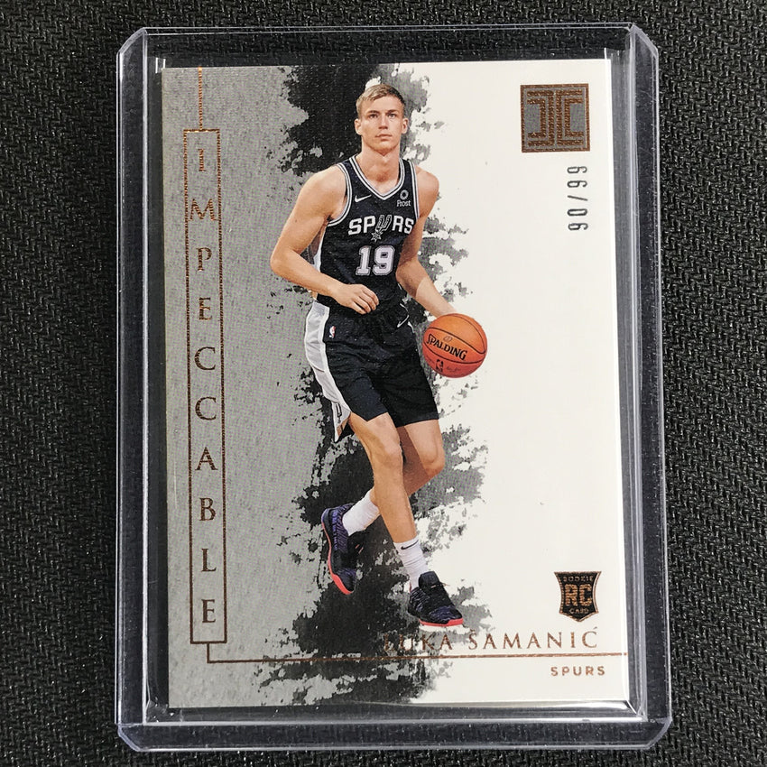 2019-20 Impeccable LUKA SAMANIC Bronze Base Rookie 90/99-Cherry Collectables