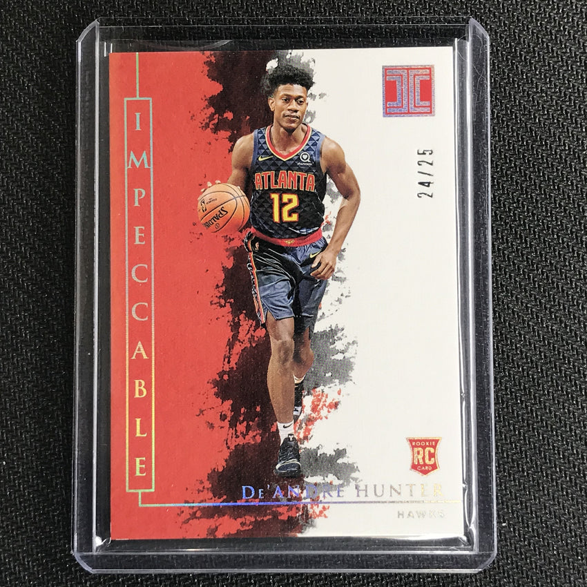 2019-20 Impeccable DE'ANDRE HUNTER Holo Silver Base Rookie 24/25-Cherry Collectables