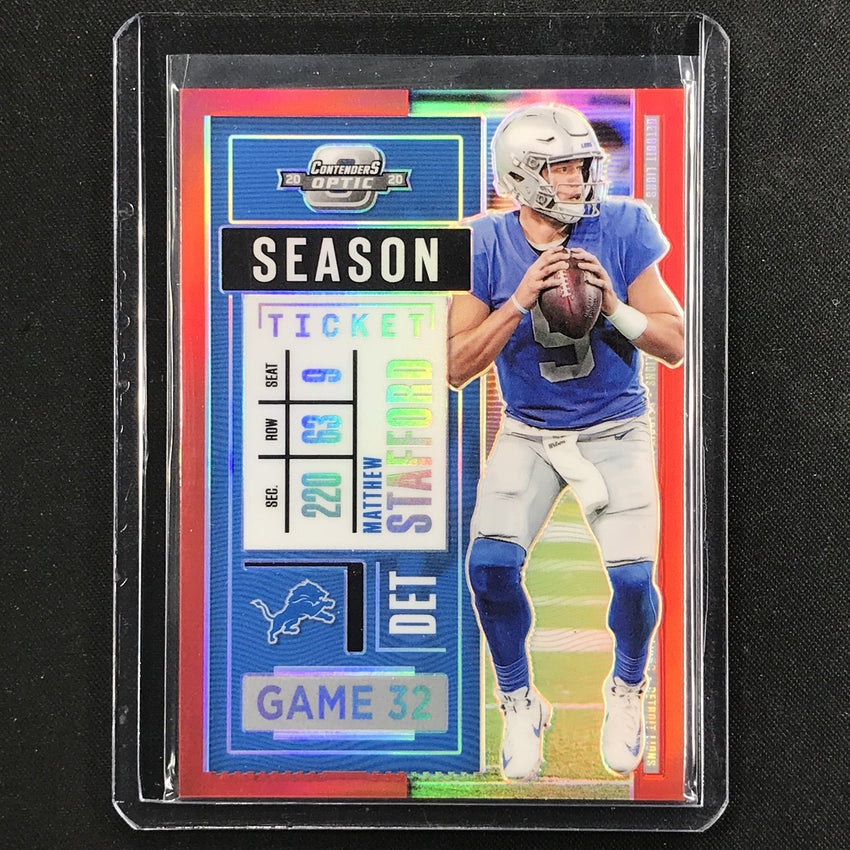2020 Contenders Optic MATTHEW STAFFORD Season Ticket Red 99/125-Cherry Collectables
