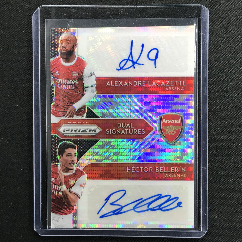 2020-21 Prizm Epl Lacazette Bellerin Dual Signatures Auto Breakaway Silver 3/25