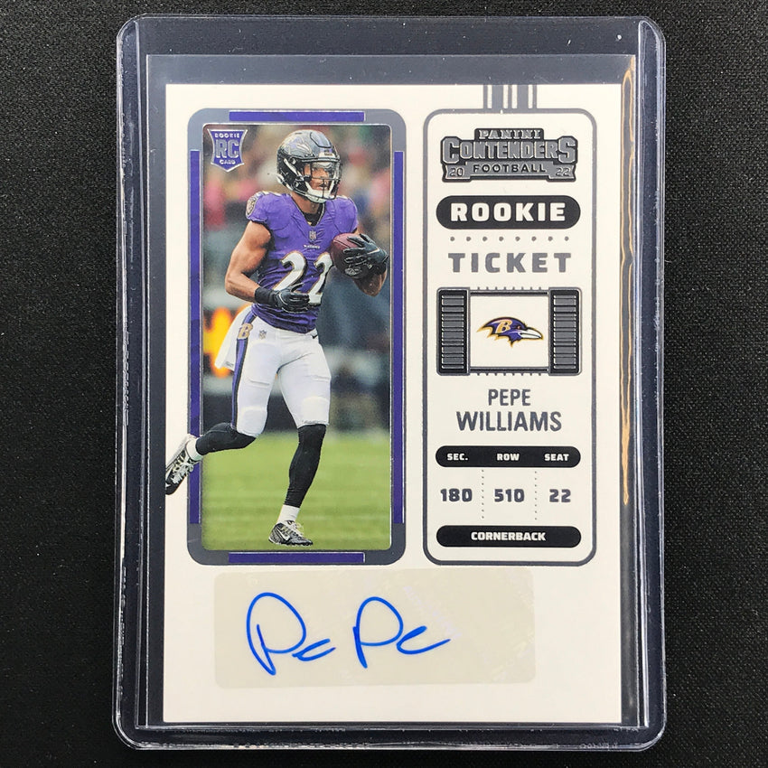 2022 Contenders PEPE WILLIAMS Rookie Ticket Auto Base #266