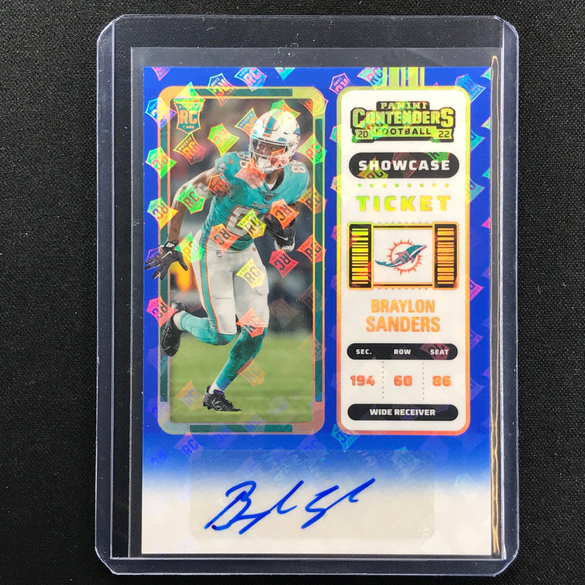 2022 Contenders BRAYLON SANDERS Rookie Ticket Auto Showcase SP #292