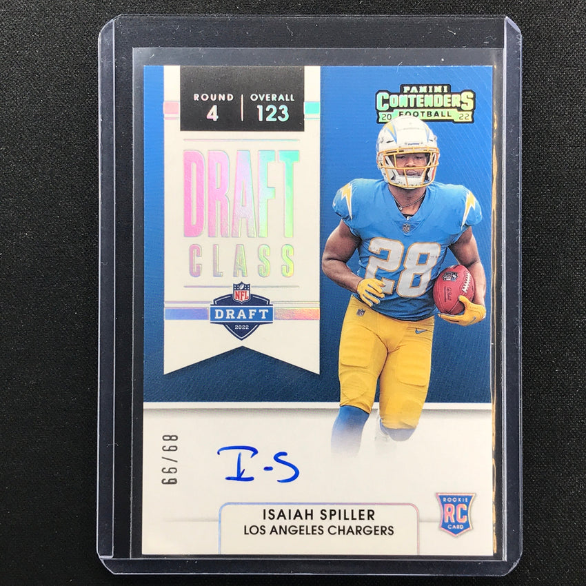 2022 Contenders Isaiah Spiller Draft Class Auto 89/99