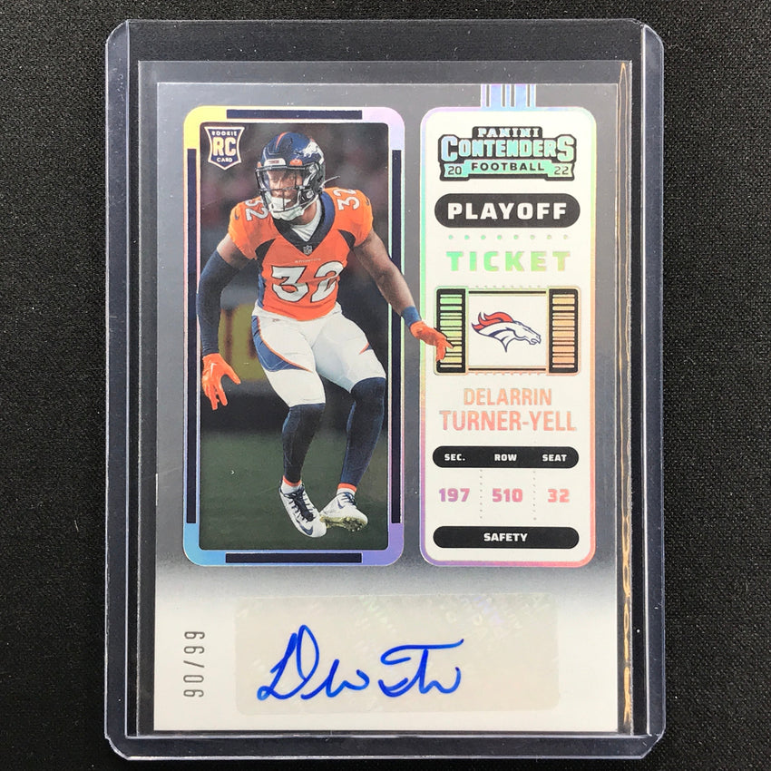 2022 Contenders Delarrin Turner-yell Rookie Ticket Auto Playoff 90/99