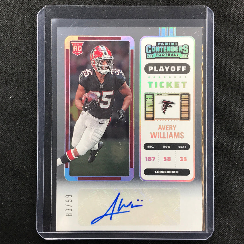 2022 Contenders Avery Williams Rookie Ticket Auto Playoff 83/99