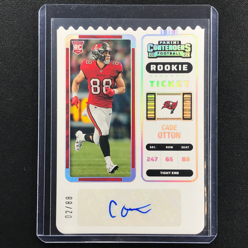 2022 Contenders Cade Otton Rookie Ticket Auto Stub 2/88