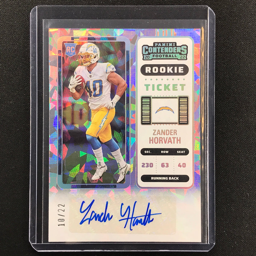 2022 Contenders Zander Horvath Rookie Ticket Auto Cracked Ice 10/22