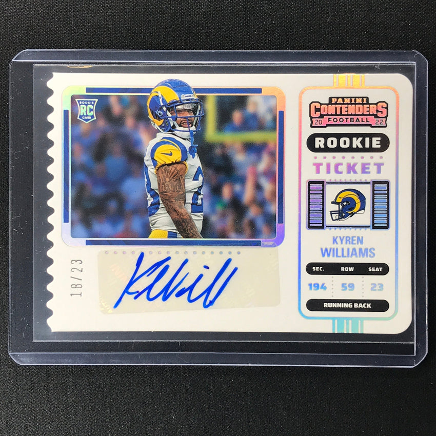 2022 Contenders Kyren Williams Rookie Ticket Variation Auto Stub 18/23