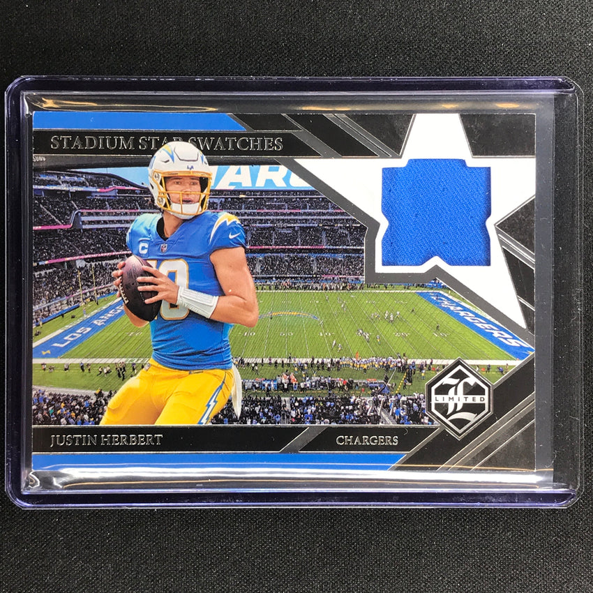 2022 Limited Justin Herbert Stadium Star Swatches Jersey Silver 32/75