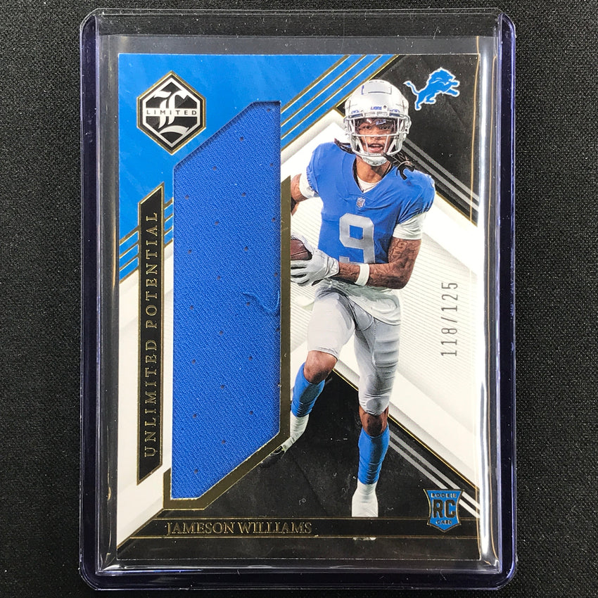 2022 Limited Jameson Williams Unlimited Potential Rookie Jersey 118/125