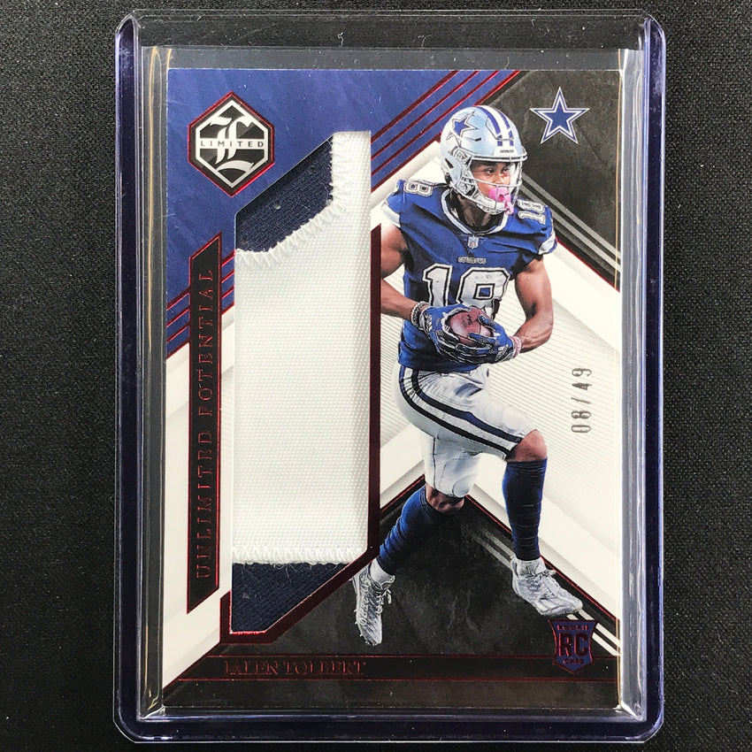 2022 Limited Jalen Tolbert Unlimited Potential Rookie Jersey Patch Ruby 8/49