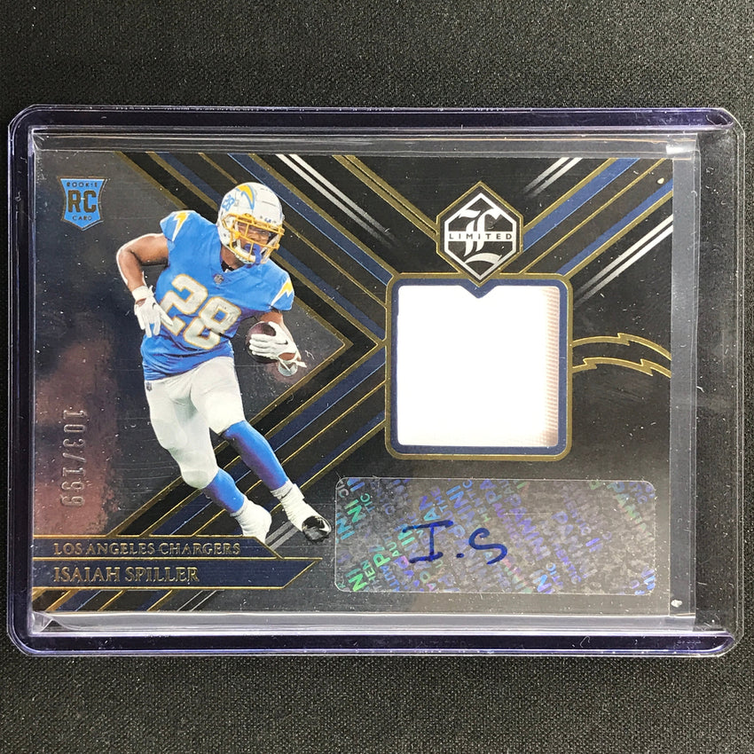2022 Limited Isaiah Spiller Rookie Patch Auto 103/199