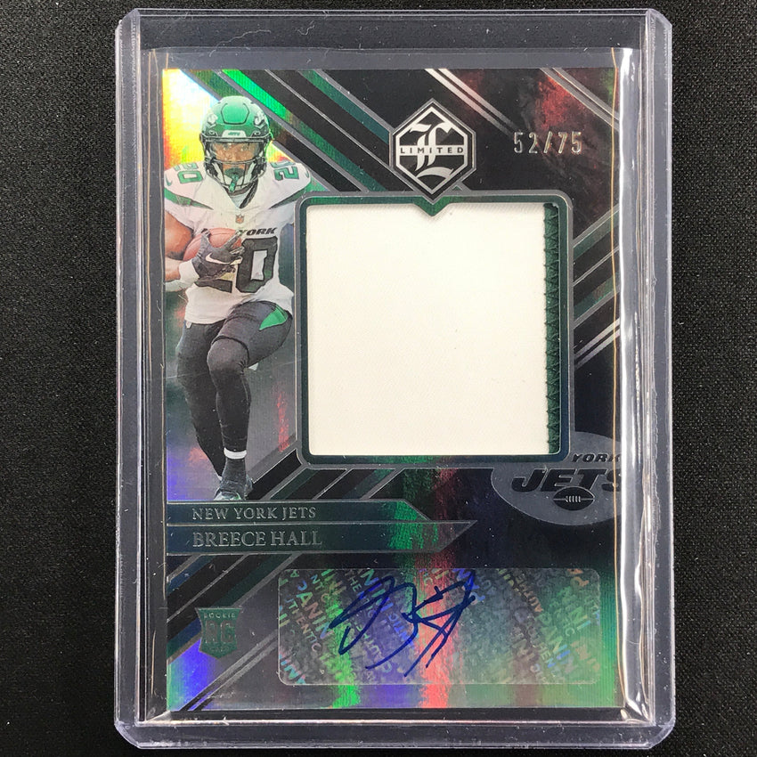 2022 Limited Breece Hall Rookie Patch Auto Jumbo Silver 52/75