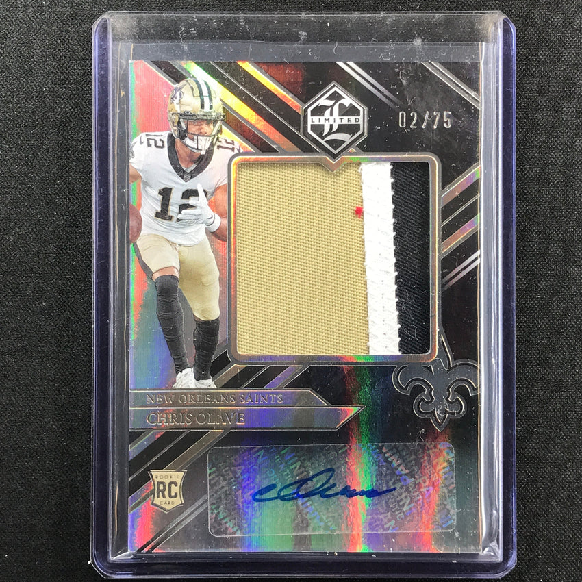 2022 Limited Chris Olave Rookie Patch Auto Jumbo Silver 2/75