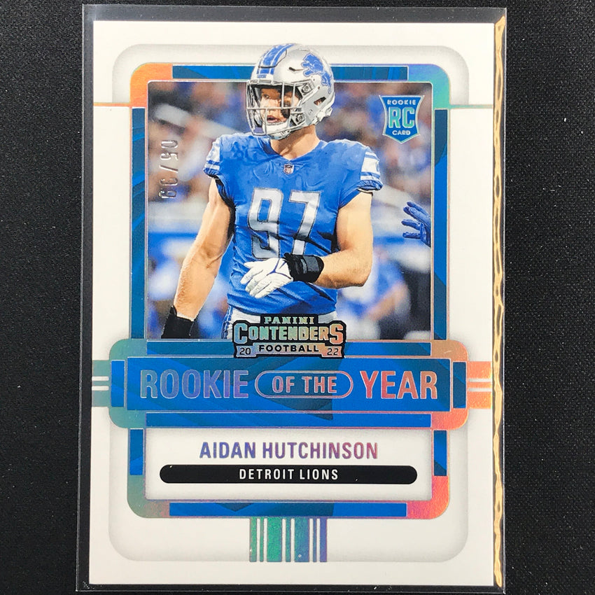 2022 Contenders Aidan Hutchinson Rookie Of The Year Roy Contenders Silver 5/99
