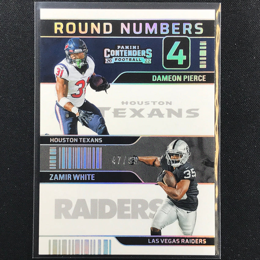 2022 Contenders Dameon Pierce Zamir White Round Numbers Rookie Silver 47/99