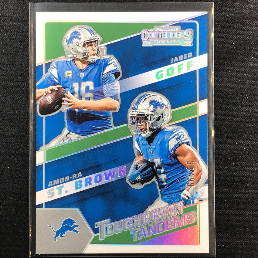 2022 Contenders Amon-ra St. Brown Jared Goff Touchdown Tandems Silver 99/99