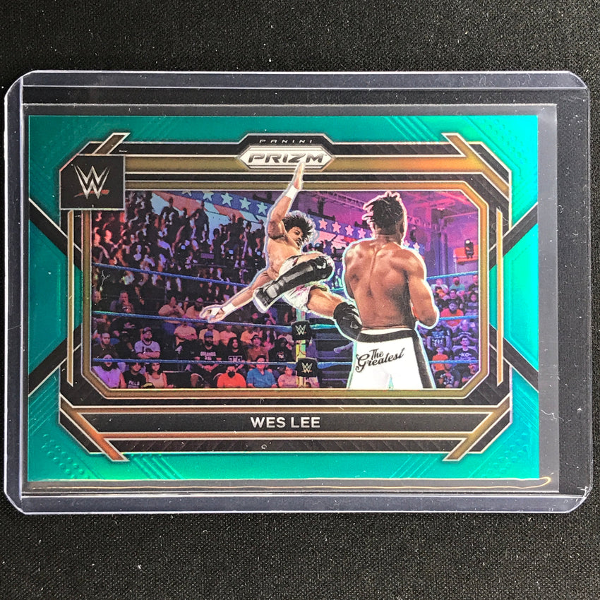 2023 Prizm Wwe Wes Lee Horizontal Teal 24/49