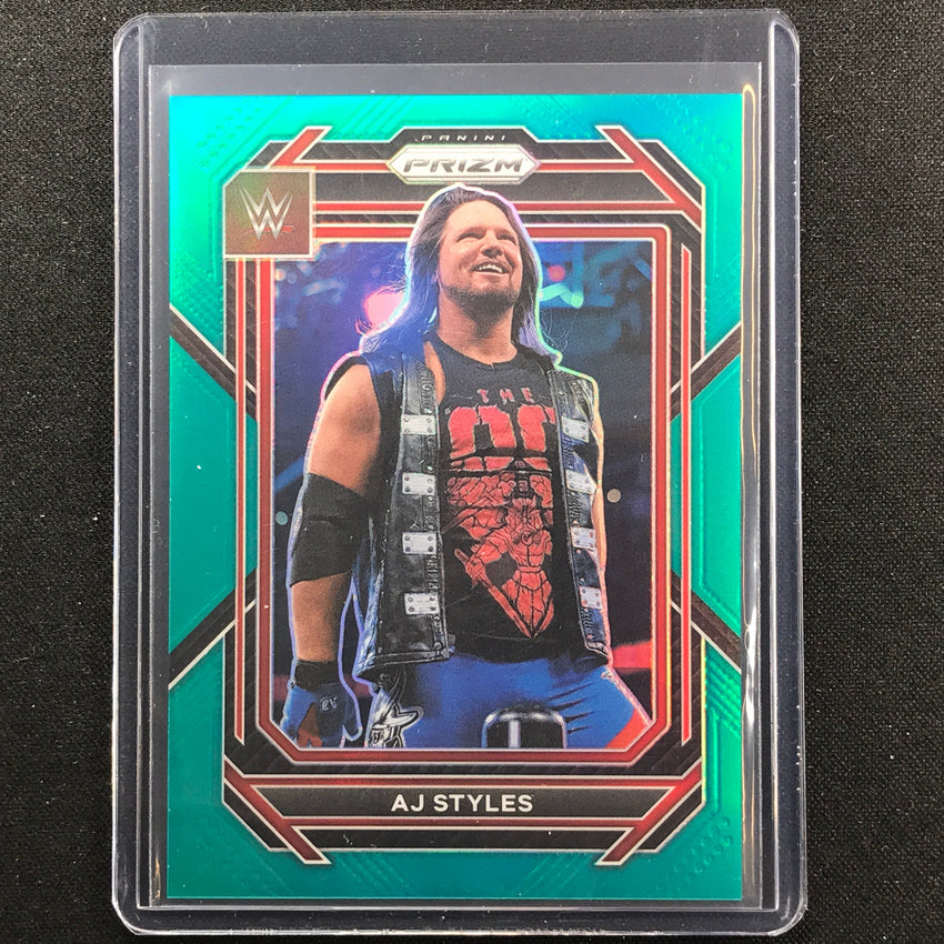 2023 Prizm Wwe Aj Styles Vertical Teal 18/49