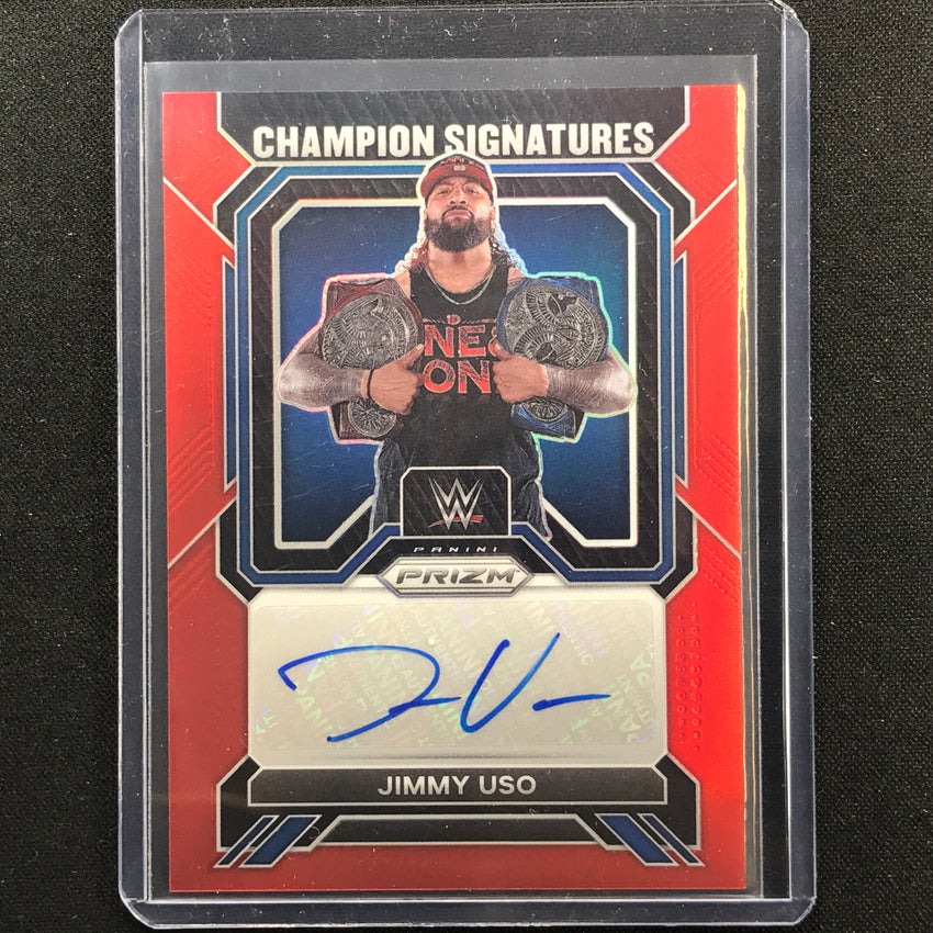 2023 Prizm Wwe Jimmy Uso Champion Signatures Auto Red 42/99