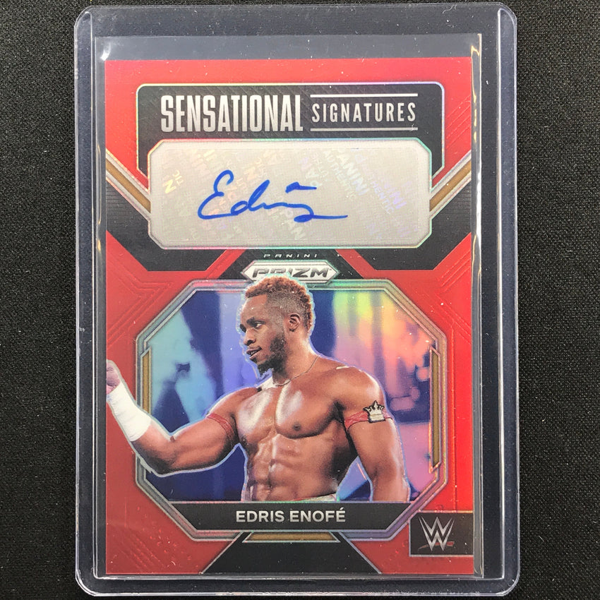 2023 Prizm Wwe Edris Enofe Sensational Signatures Auto Red 66/99