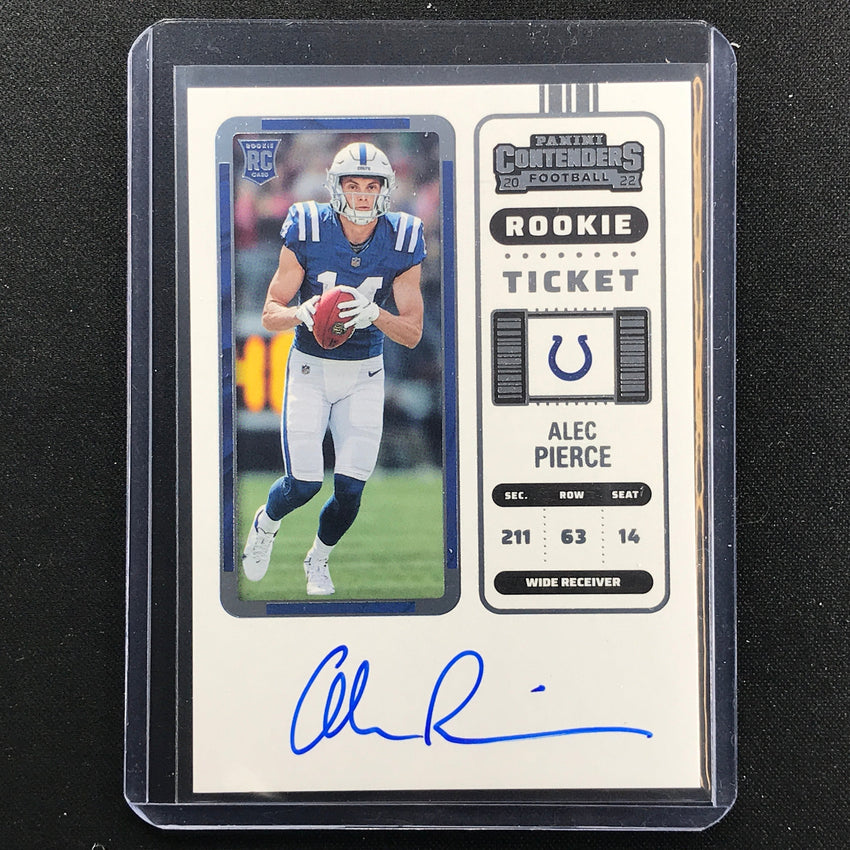 2022 Contenders Alec Pierce Rookie Ticket Rps Auto Base No 103