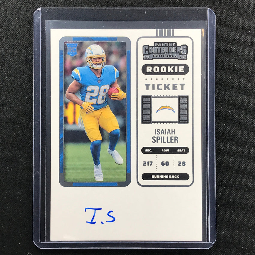 2022 Contenders ISAIAH SPILLER Rookie Ticket RPS Auto Base #120