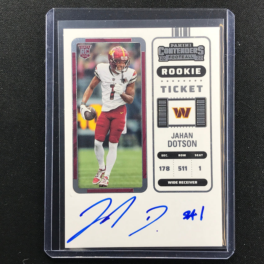 2022 Contenders Jahan Dotson Rookie Ticket Rps Auto Base No 121