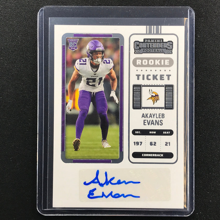 2022 Contenders AKAYLEB EVANS Rookie Ticket Auto Base #208