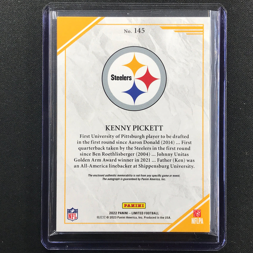 2022 Limited Kenny Pickett Rookie Patch Auto Jumbo 24/99