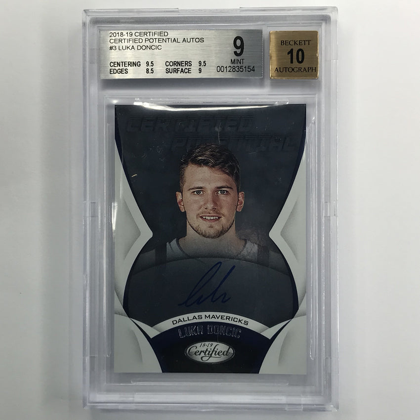 2018-19 Certified Luka Doncic Certified Potential Rookie Auto No Ld BGS 9/10 154
