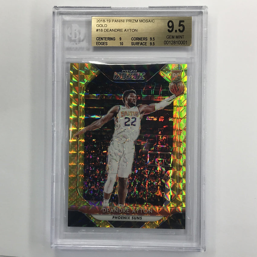 2018-19 Prizm Mosaic Deandre Ayton Rookie Gold 2/10 Bgs 9.5