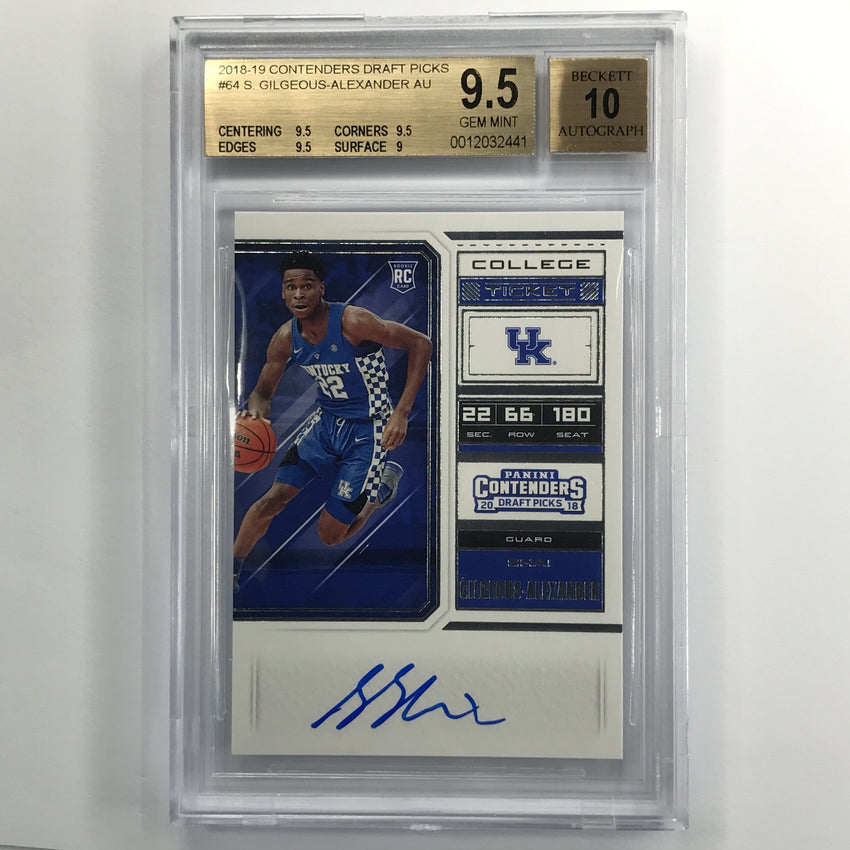 2018-19 Contenders Shai Gilgeous-alexander College Ticket Auto Bgs 9.5/10 441