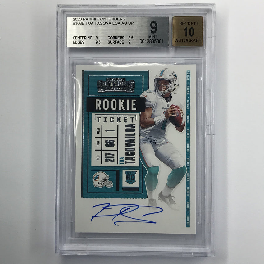 2020 Contenders Tua Tagovailoa Rookie Ticket Auto Variation No 103 BGS 9/10 061