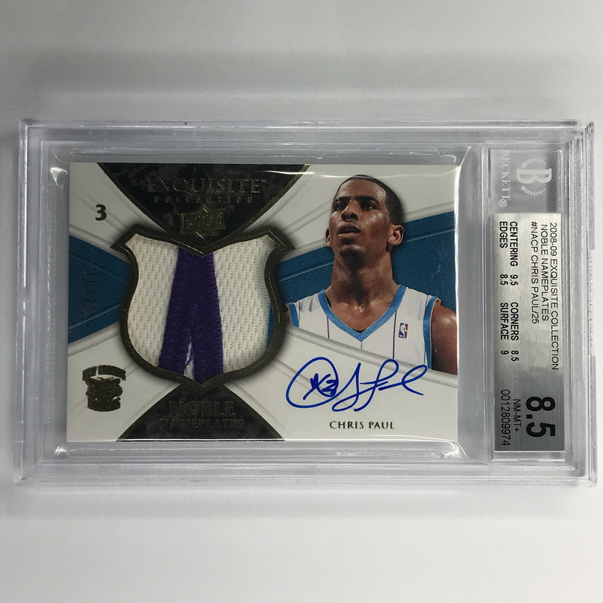 2008-09 Exquisite Chris Paul Noble Nameplates Patch Auto 16/25 Bgs 8.5/10